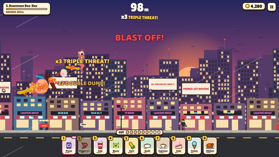 BLAST OFF! over Downtown Doo-Doo