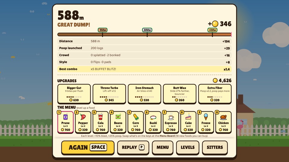 The results card after a 588 m GREAT DUMP!